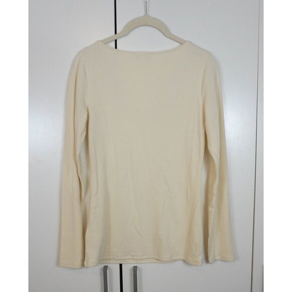 Express Ribbed Lace-Trim V-Neck Long Sleeve - Picture 8 of 8